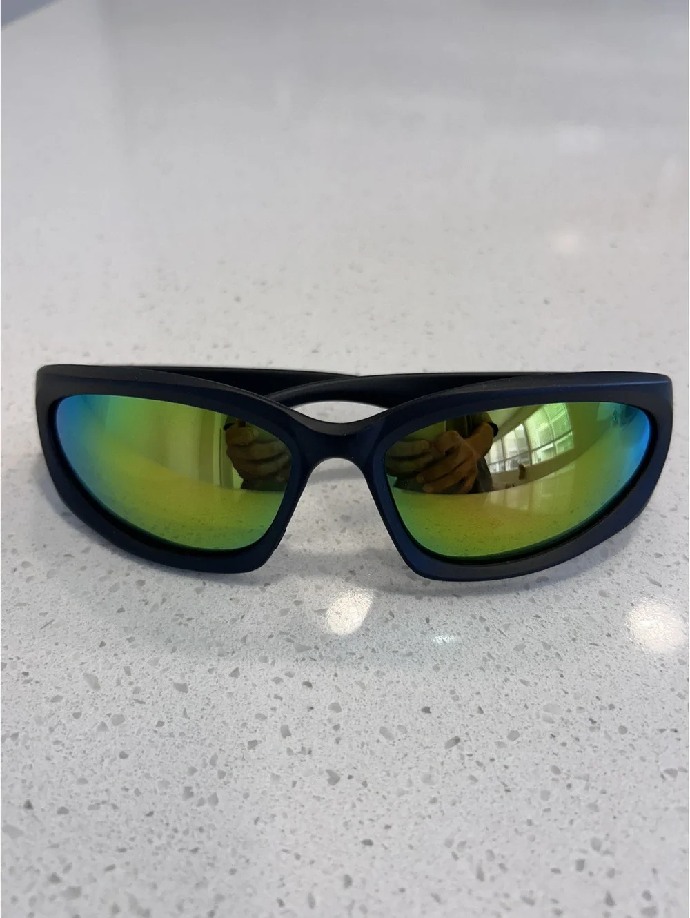 Black Frame Green Iridium Sunglasses